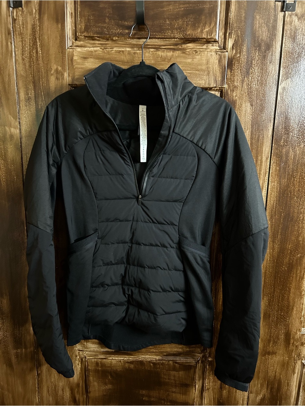 LULULEMON Down For It All Pullover Hip Length Bk Jacket Women’s Size 8 Half Zip
